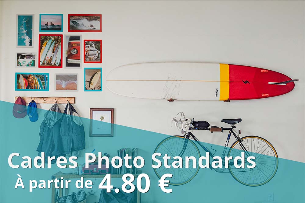 cadre photo a coller au mur